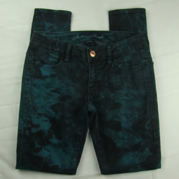 American Eagle Outfitters Pants - American Eagle Jeggings Blue Teal Black Size 2